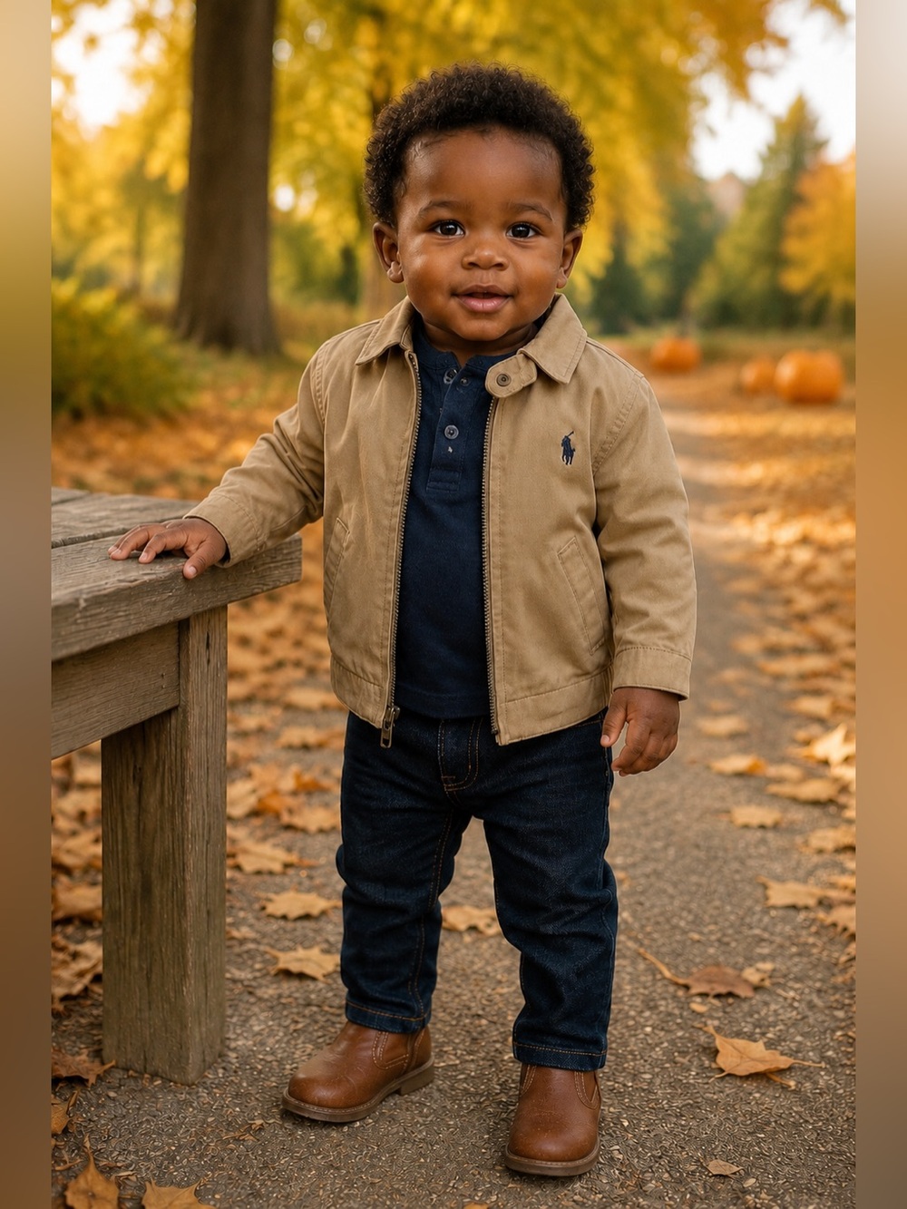 Polo Ralph Lauren Baby Boy 12M Khaki Full-Zip Jacket